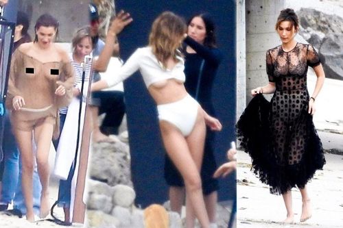 Bella Hadid diện áo xuyên thấu mỏng tang khoe vòng một 'bỏng mắt'
