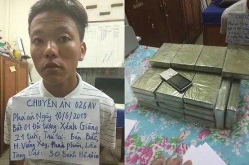 Nam thanh niên sa lưới khi mang 30 bánh heroin từ Lào về Việt Nam