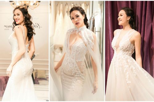 Hé lộ trang phục cưới của siêu mẫu Phương Mai