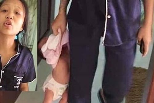 Xác minh thông tin người phụ nữ trẻ xách cháu bé vài tháng tuổi