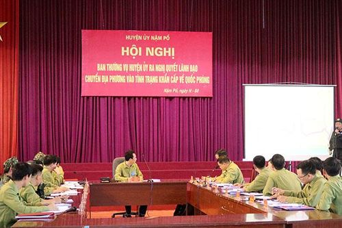 Huyện Nậm Pồ diễn tập khu vực phòng thủ năm 2019