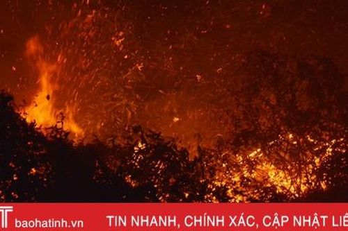 Cháy rừng trong đêm, TX Kỳ Anh huy động hàng trăm người dập lửa