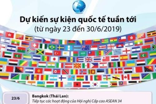 Dự kiến sự kiện quốc tế tuần tới (từ ngày 23 đến 30/6/2019)