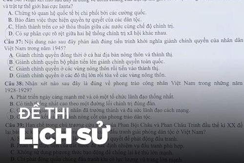 Thí sinh kêu đề thi Lịch sử có nhiều câu rất khó