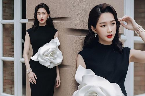 Hoa hậu Đặng Thu Thảo đẹp yêu kiều với sắc đen bí ẩn