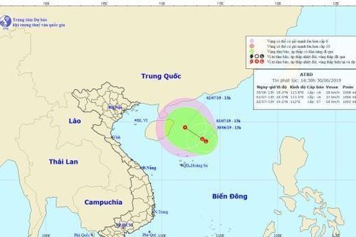 Xuất hiện vùng áp thấp trên vùng biển phía Bắc quần đảo Hoàng Sa