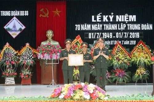 Trung đoàn Bộ binh 88 đón nhận Bằng khen của Thủ tướng Chính phủ