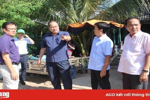 Chủ tịch UBND tỉnh Nguyễn Thanh Bình thị sát tình hình sạt lở ở Tân Châu