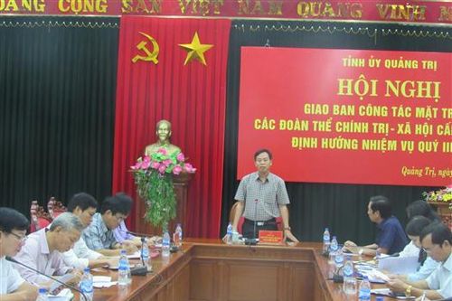 Giao ban công tác Mặt trận, các đoàn thể chính trị - xã hội cấp tỉnh quý II/2019