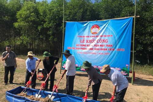 Xây dựng bia Di tích lịch sử Mặt trận dân tộc giải phóng tỉnh Gia Lai