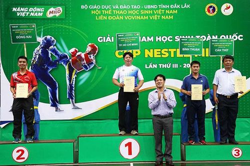 Ðồng Nai xếp hạng 4 toàn đoàn Giải Vovinam học sinh toàn quốc 2019