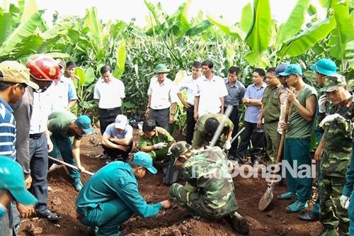 Phát hiện hài cốt liệt sĩ tại xã Gia Kiệm, huyện Thống Nhất