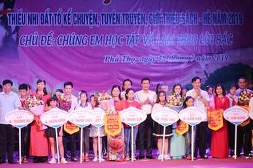 Hơn 250 em học sinh tham gia hội thi 'Thiếu nhi Đất Tổ kể chuyện, tuyên truyền, giới thiệu sách năm 2019