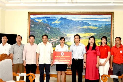 Hội Chữ thập đỏ tỉnh trao hỗ trợ công trình nhân đạo cho Trường Mầm mon Thổ Bình