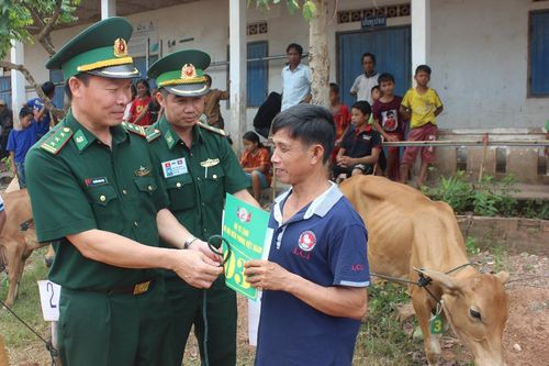 Trao tặng bò giống giúp người nghèo biên giới