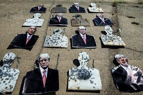 Lính Iran dùng ảnh ông Trump, Thủ tướng Israel làm bia tập bắn