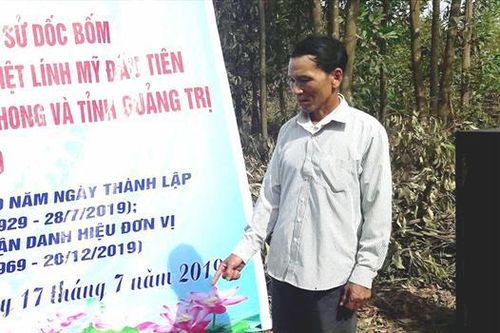 Một nông dân tình nguyện hiến 300 m2 đất để xây dựng bia di tích