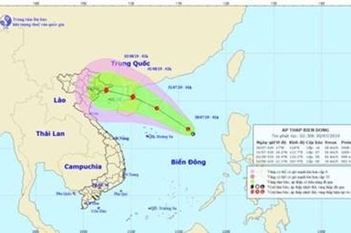 Vùng áp thấp trên Biển Đông có thể mạnh lên thành áp thấp nhiệt đới