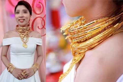 Cô dâu đeo vàng kín tay, trĩu cổ ở Trà Vĩnh gây 'bão' mạng
