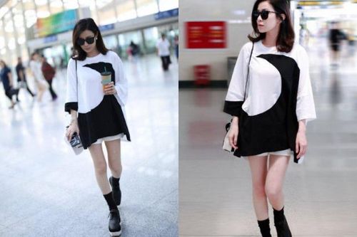 Không thua kém Dương Mịch - Angelababy, Xa Thi Mạn 'nối gót' với mốt giấu quần khoe chân thon