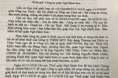 Công an Đà Nẵng điều tra nghi vấn doanh nghiệp 'ăn gian' thuế