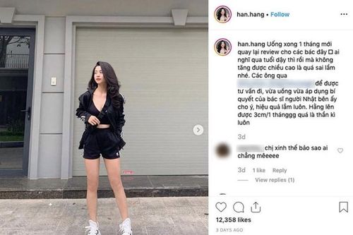Hotgirl Hàn Hằng bị 'ném đá' vì PR thuốc tăng chiều cao 3 cm/tháng