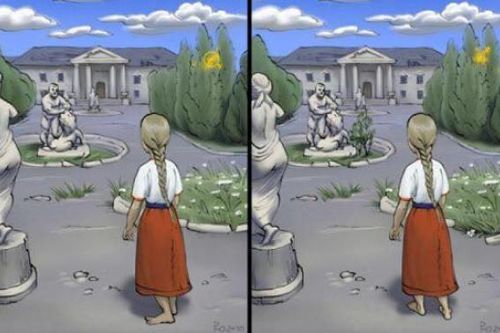 Đáp án tìm 7 điểm khác nhau trong hai bức tranh