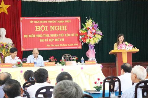 Đại biểu HĐND tỉnh tiếp xúc cử tri tại huyện Thanh Thủy