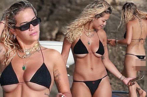 'Đỏ mặt' với bộ bikini siêu bé của Rita Ora