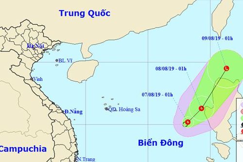 Áp thấp nhiệt đới giật cấp 8 trên Biển Đông, di chuyển hướng Đông Bắc