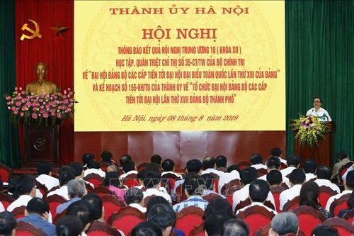 Hà Nội quán triệt, triển khai kế hoạch tổ chức đại hội đảng bộ các cấp