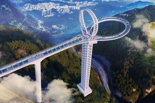 Lối đi bằng kính lơ lửng trên thác nước khổng lồ