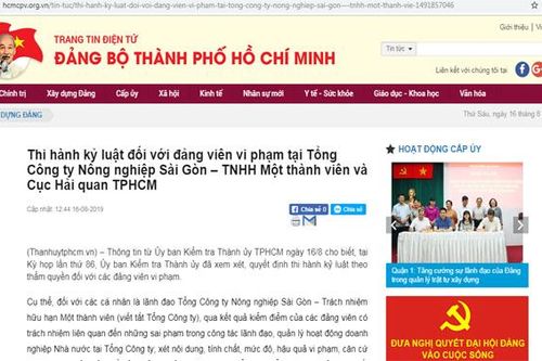 TP Hồ Chí Minh: Phó Giám đốc Sở NN&PTNT bị cảnh cáo do liên quan sai phạm tại SAGRI