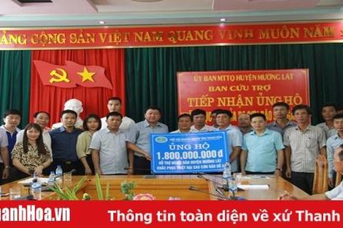Hiệp hội doanh nghiệp tỉnh ủng hộ đồng bào huyện Mường Lát bị ảnh hưởng bởi lũ lụt 1,8 tỷ đồng