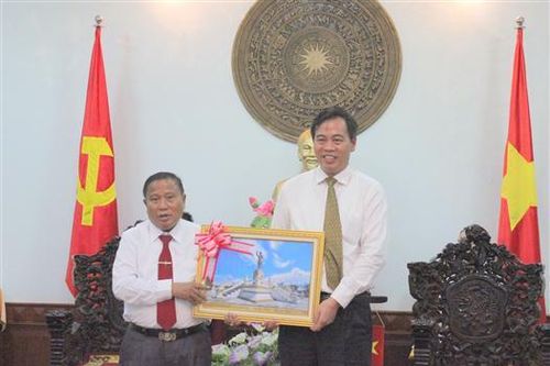 Phó Bí thư Thường trực Tỉnh ủy Nguyễn Đăng Quang tiếp xã giao đoàn đại biểu Ban Kiểm tra – Thanh tra tỉnh Salavan (Lào)