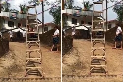CLIP: 'Khiếp vía' bóng ma bí ẩn di chuyển thang