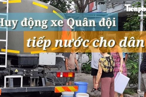 Huy động xe Quân đội tiếp nước cho người dân Đà Nẵng