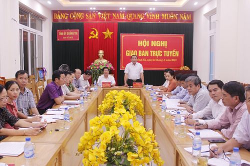 Giao ban trực tuyến lấy ý kiến tham gia dự thảo báo cáo tổng kết công tác xây dựng Đảng và thi hành Điều lệ Đảng nhiệm kì Đại hội XII
