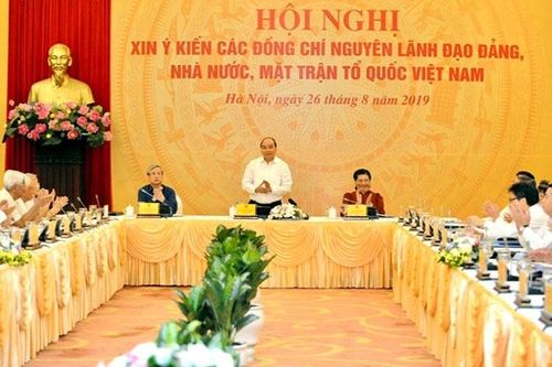Hội nghị xin ý kiến nguyên lãnh đạo Đảng, Nhà nước, MTTQ Việt Nam về các dự thảo Văn kiện quan trọng