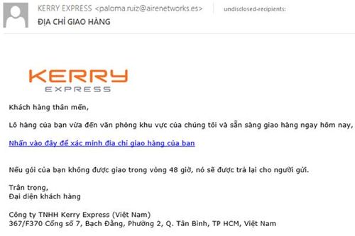 Nhận mail địa chỉ ship hàng, bất ngờ dính ngay mã độc