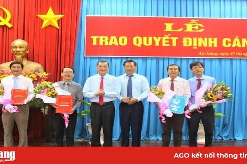 Trao quyết định cán bộ thuộc diện Ban Thường vụ Tỉnh ủy quản lý