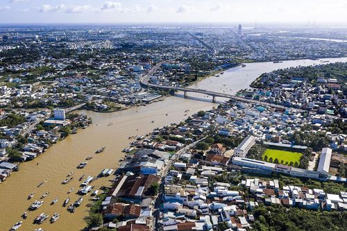 Hệ thống kênh đào đẹp hàng đầu thế giới ở Cần Thơ nhìn từ trên cao