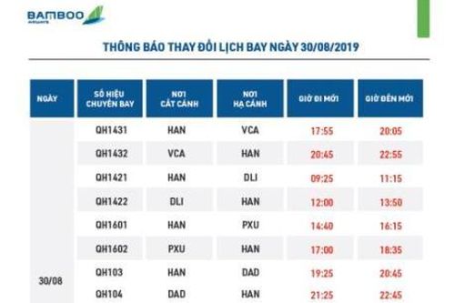Bamboo Airways điều chỉnh lịch bay do ảnh hưởng của bão số 4
