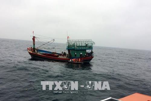 Sóng lớn đánh chìm tàu cá, 3 ngư dân thoát nạn