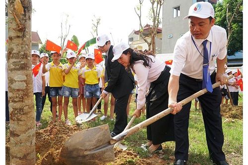 Tiếp tục trồng hơn 1.400 cây để 'xanh hóa' không gian trường học