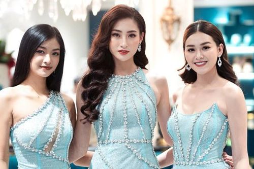 Hoa hậu Lương Thùy Linh và hai á hậu nổi bật ở Hà Nội với sắc xanh gợi cảm