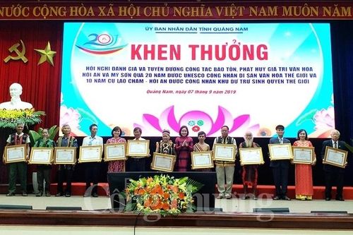 Quảng Nam: Vinh danh các cá nhân, tập thể ưu tú trong công tác bảo tồn và phát huy di sản