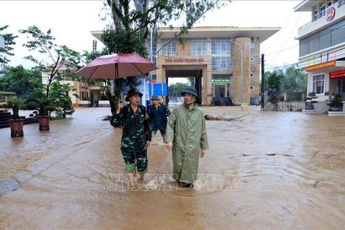 Cửa khẩu Hoành Mô bị ngập do mưa lũ