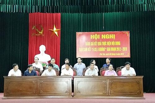 Huyện ủy Phù Yên: Đánh giá kết quả thực hiện nội dung cam kết '5 có, 5 không' giai đoạn 2012-2019