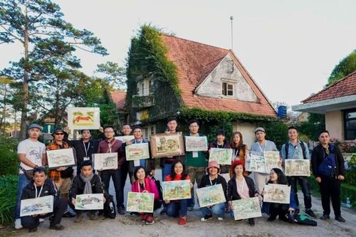 'Phố bên đồi' biến Dốc Nhà Làng thành không gian nghệ thuật công cộng